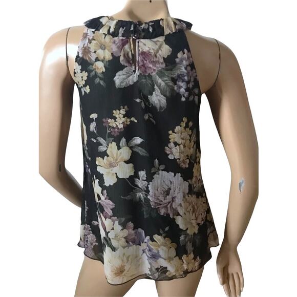 IN SAN FRANCISCO Womens Size Medium Floral Print Sleeveless Tank Top Shirt Lined - Picture 3 of 7